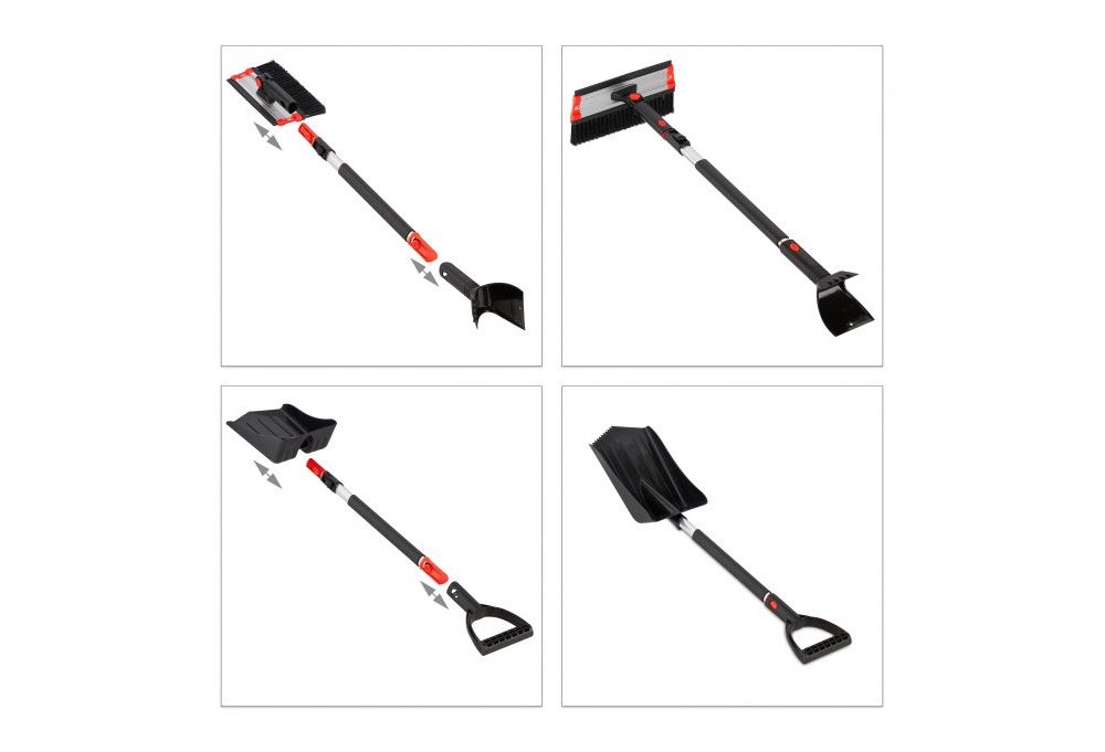 Winterset XL- sneeuwschep - ijskrabber - sneeuwborstel - trekker - teleschopische steel Winterset XL- sneeuwschep - ijskrabber - sneeuwborstel - trekker - teleschopische steel