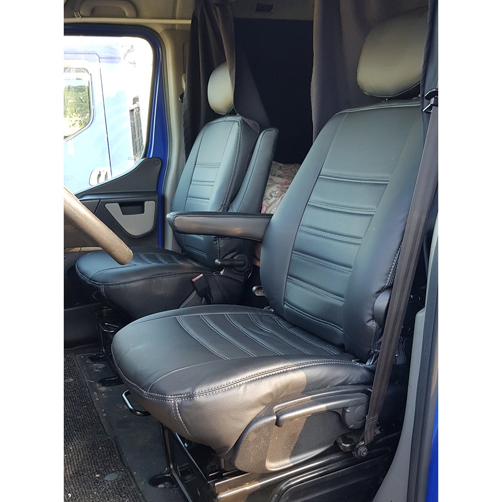 Pasvorm autostoelhoezen (2 zits) Renault Master 2010-heden / Opel Movano 2010-2021 / Nissan NV400 2010-2021 / Interstar 2022-heden - Kunstleer zwart Pasvorm autostoelhoezen (2 zits) Renault Master 2010-heden / Opel Movano 2010-2021 / Nissan NV400 2010-2021 / Interstar 2022-heden - Kunstleer zwart