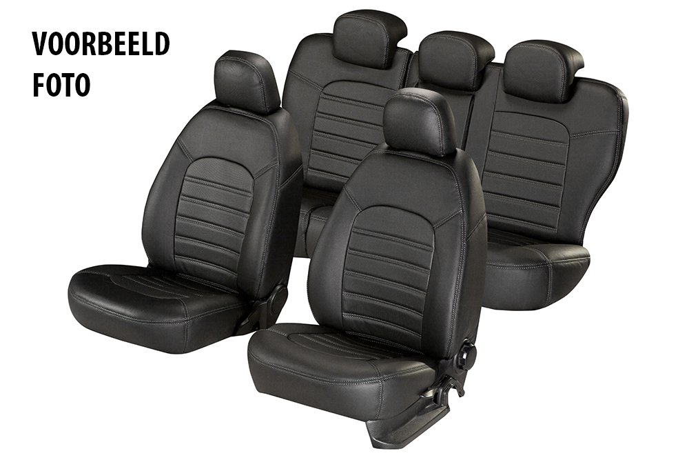 Pasvorm stoelhoezen set Volkswagen Golf VI - 2008 t/m 2012 - Kunstleer zwart Pasvorm stoelhoezen set Volkswagen Golf VI - 2008 t/m 2012 - Kunstleer zwart
