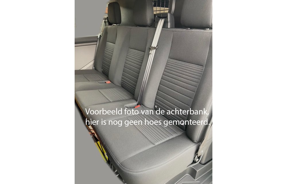Pasvorm autostoelhoezenset (achterbank) Ford Transit Custom (dubbel cabine) 2012-heden / Ford Transit (dubbel cabine) 2014-heden - Stof zwart Pasvorm autostoelhoezenset (achterbank) Ford Transit Custom (dubbel cabine) 2012-heden / Ford Transit (dubbel cabine) 2014-heden - Stof zwart