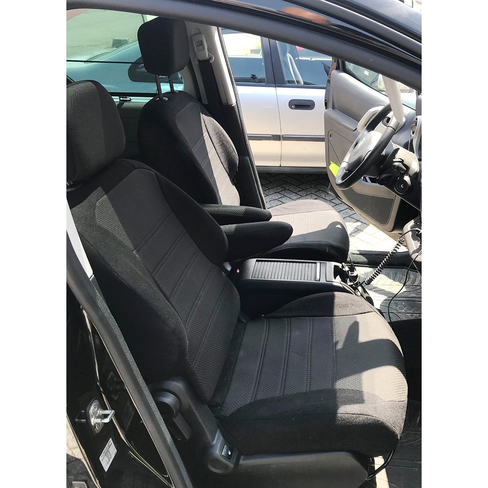 Pasvorm stoelhoezen set (stoel en stoel) Citroen Berlingo / Peugeot Partner 2008-2018 - Stof zwart Pasvorm stoelhoezen set (stoel en stoel) Citroen Berlingo / Peugeot Partner 2008-2018 - Stof zwart