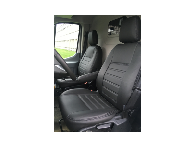 Pasvorm stoelhoezen set (stoel en stoel) Ford Transit 2014-heden - Kunstleer zwart Pasvorm stoelhoezen set (stoel en stoel) Ford Transit 2014-heden - Kunstleer zwart