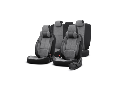Autostoelhoezenset Voyager donkergrijs-zwart (complete set inclusief nekkussen) Autostoelhoezenset Voyager donkergrijs-zwart (complete set inclusief nekkussen)