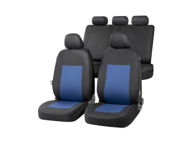 Stoelhoezenset Sandray - Stof Zwart/Blauw(complete set) Stoelhoezenset Sandray - Stof Zwart/Blauw(complete set)